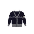 Gebreid schoolvest in contrastkleur met armdetails voor jongens